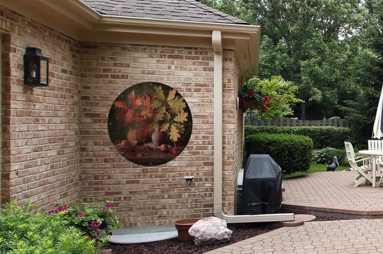 Garden Circle Feuilles - Fruit - Nature Morte - 90x90 cm - Poster de Jardin