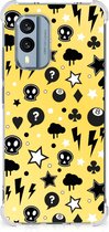 Case Nokia X30 GSM Hoesje met doorzichtige rand Punk Yellow