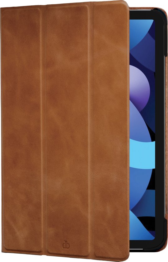 iPad 10.9 2022 (10e gen) Bookcase hoesje - dbramante1928 - Effen Cognac - Leer