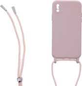 Ketting silicone telefoonhoesje Geschikt voor: iPhone X / XS - TPU - Silicone - Beige - ZT Accessoires