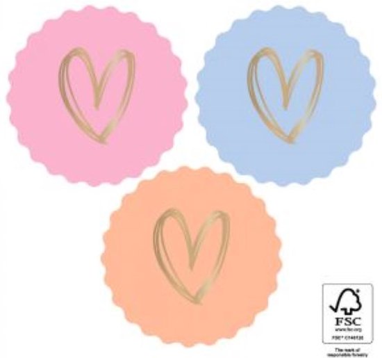 Stickers Goud Foil - 24 stuks - Stickers Heart Sweet - ø 5,5 cm - Geboorte - Huwelijk Sluitsticker - Sluitzegel Groot Kartel rand – Gouden Hart - Hart - Hartjes - Stickers | Envelop sticker - Geboorte kaart | Cadeau – Gift | Traktatie - Babyshower |