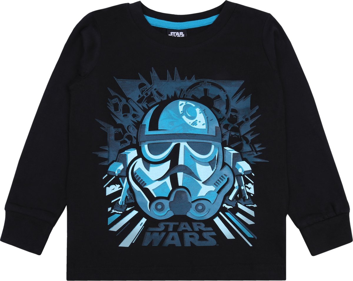 Zwart shirt met lange mouwen en Stormtrooper print / 122