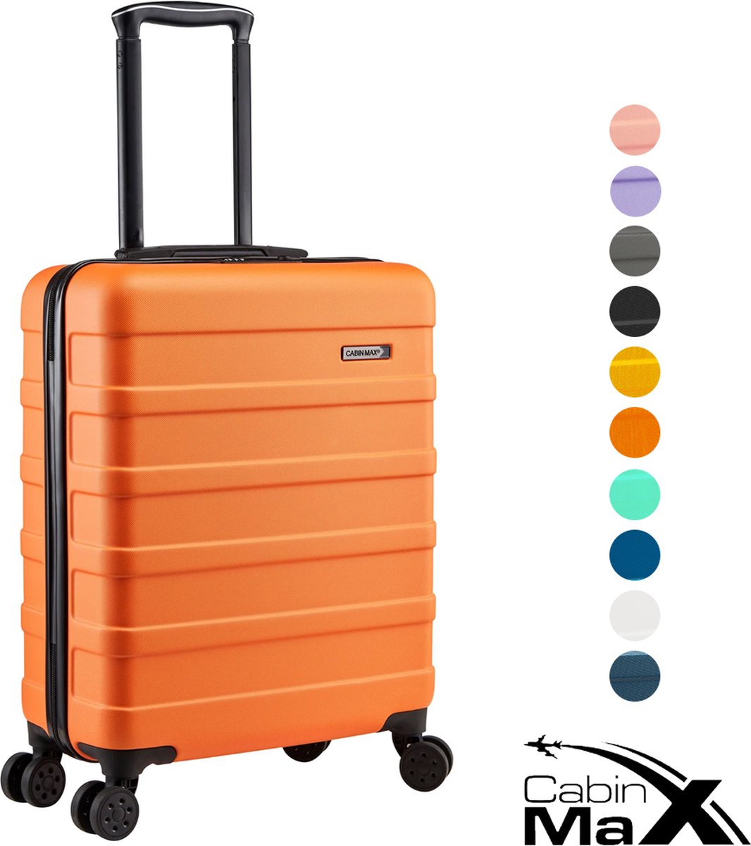 CabinMax Koffer - Handbagage 40L - Harde Reiskoffer - 55x40x20cm - Oranje