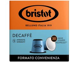 Bristot Decaffe Koffie Capsules - Biologisch afbreekbaar - (Nespesso© Compatible) - 30 stuks