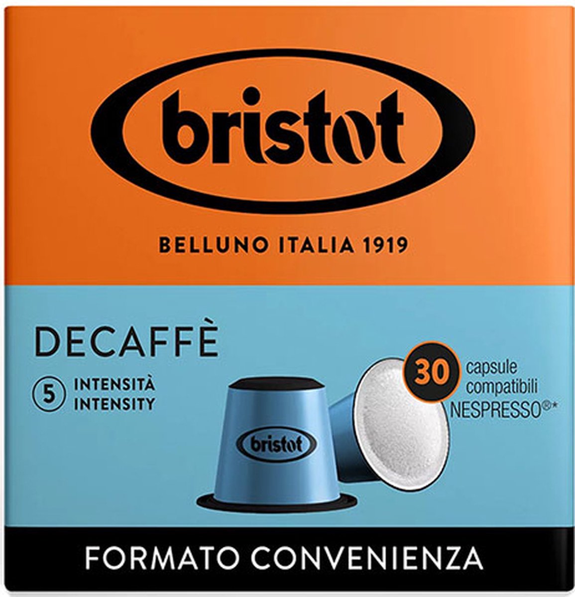 Goedkoopste Bristot Decaffe Koffie Capsules - Biologisch afbreekbaar - (Nespesso© Compatible) - 30 stuks