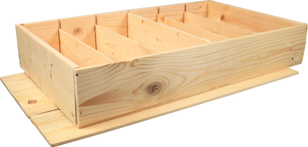 Wijnkist | hout | 6 flessen | incl. Deksel | 570x340x95mm | Voordeelverpakking | 2 x 5 stuks