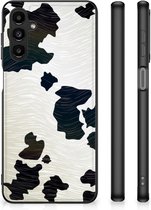 GSM Hoesje Geschikt voor Samsung Galaxy A14 5G Silicone Hoesje met Zwarte rand Koeienvlekken