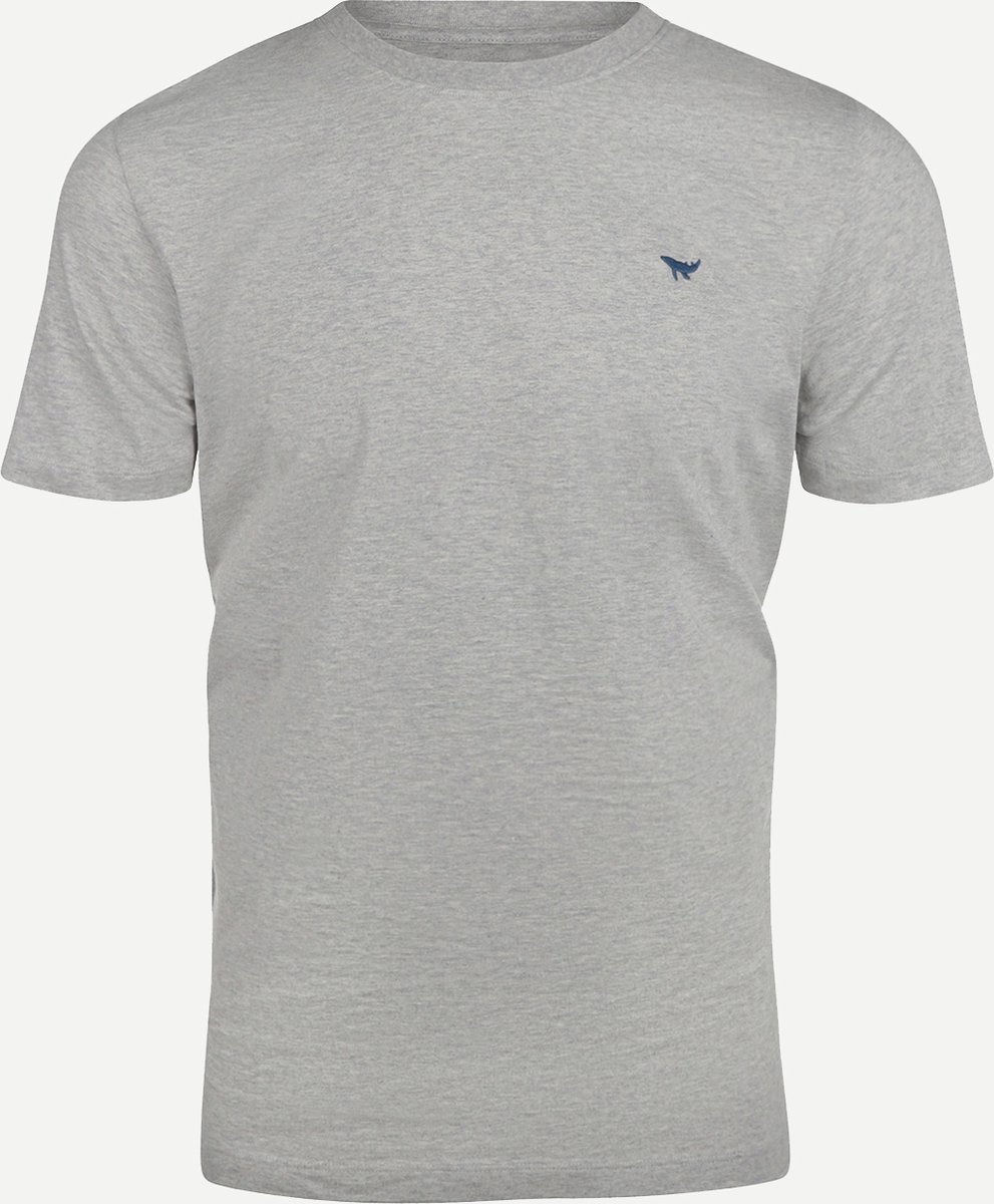Amagansett Lente/Zomer 2023 T-shirt Basic Tee Mannen - Regular fit - Organic Cotton - Grey Melange (XL)
