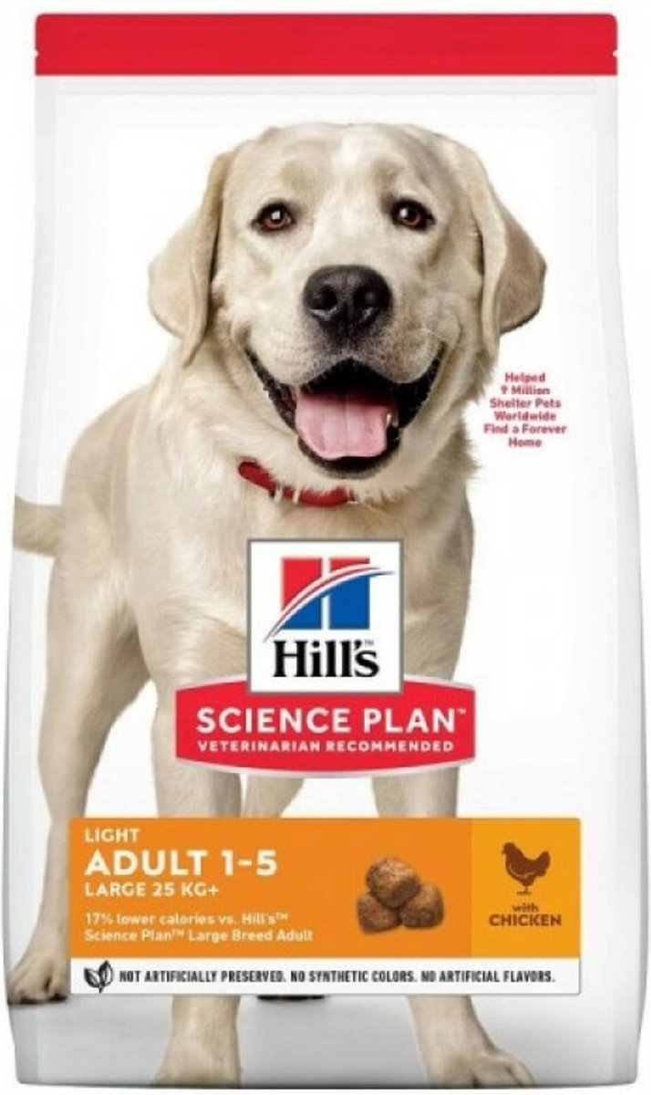 Hill's Science Plan Canine Light - Adult 1-5 - Kip - Hondenvoer - 12 kg |  bol.com