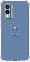Siliconen Back Cover Nokia X30 Telefoonhoesje met doorzichtige rand Baby Rhino