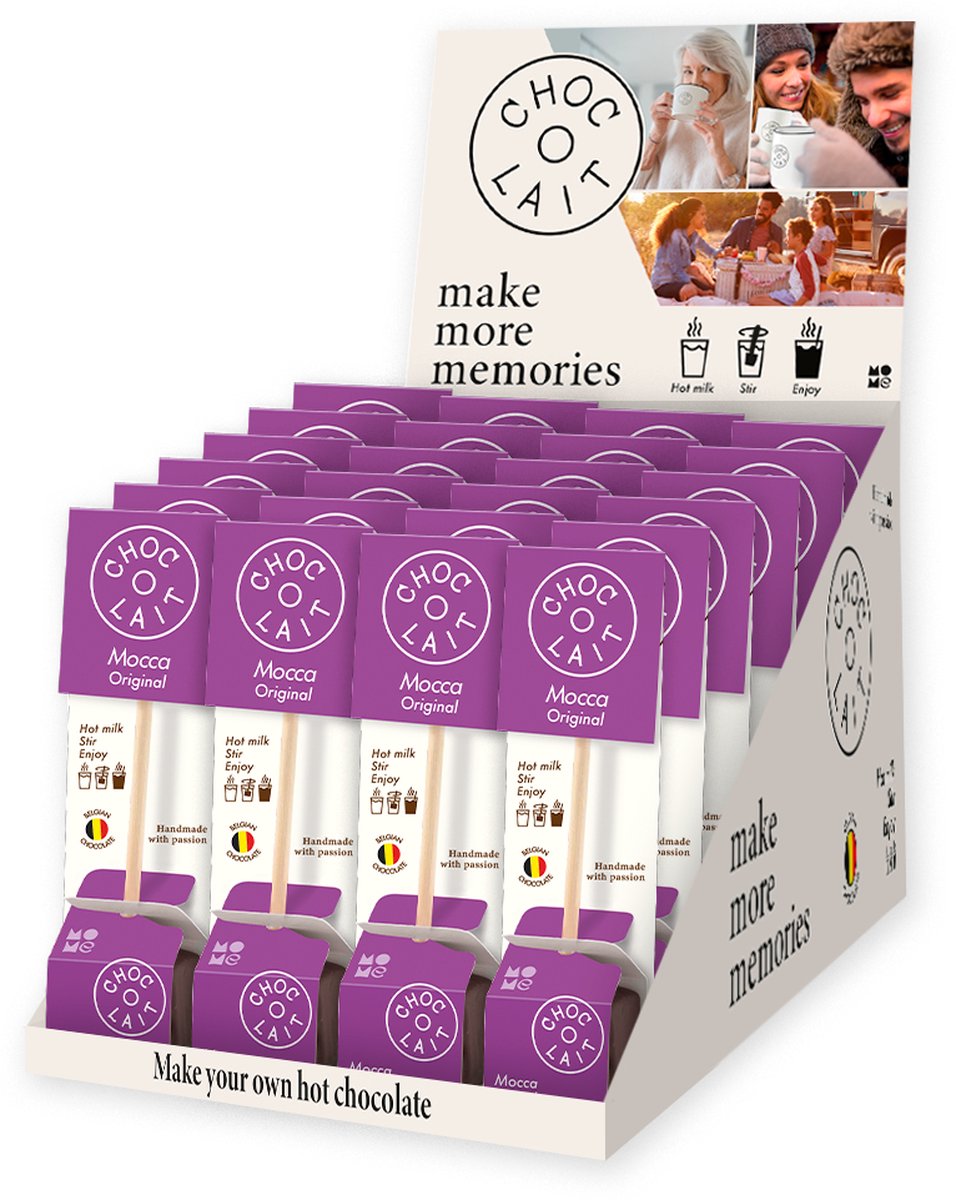 Choc-o-lait Mocca: 24 stuks in een display