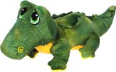 Krokodil (Groen/Geel) Pluche Knuffel 35 cm {Speelgoed Knuffeldier Knuffelbeest voor kinderen jongens meisjes | Crocodile Aligator Animal Plush Toy | Dierentuin Dieren Afrika Jungle}