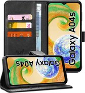 Hoesje geschikt voor Samsung Galaxy A04s / A13 5G - Book Case Leer Pasjeshouder Zwart