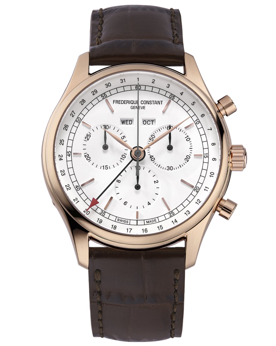 Frédérique Constant FC-296SW5B4 Horloge - Leer - Bruin - Ø 40 mm