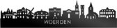 Skyline Woerden Zwart Glanzend - 80 cm - Woondecoratie - Wanddecoratie - Meer steden beschikbaar - Woonkamer idee - City Art - Steden kunst - Cadeau voor hem - Cadeau voor haar - Jubileum - Trouwerij - WoodWideCities