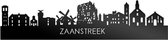 Skyline Zaanstreek Zwart Glanzend - 80 cm - Woondecoratie - Wanddecoratie - Meer steden beschikbaar - Woonkamer idee - City Art - Steden kunst - Cadeau voor hem - Cadeau voor haar - Jubileum - Trouwerij - WoodWideCities