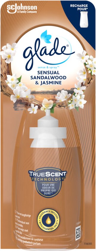 Glade Sense & Spray Sensual Sandalwood & Jasmine navullingen - Luchtverfrissers - 8 x 18ML - Glade