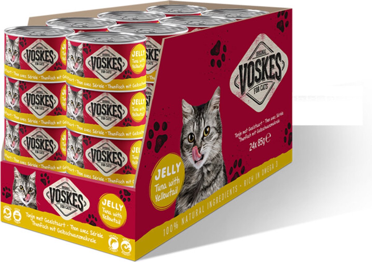 Voskes Voskes Kattenvoer Nat Tonijn met Geelstaart 85gr