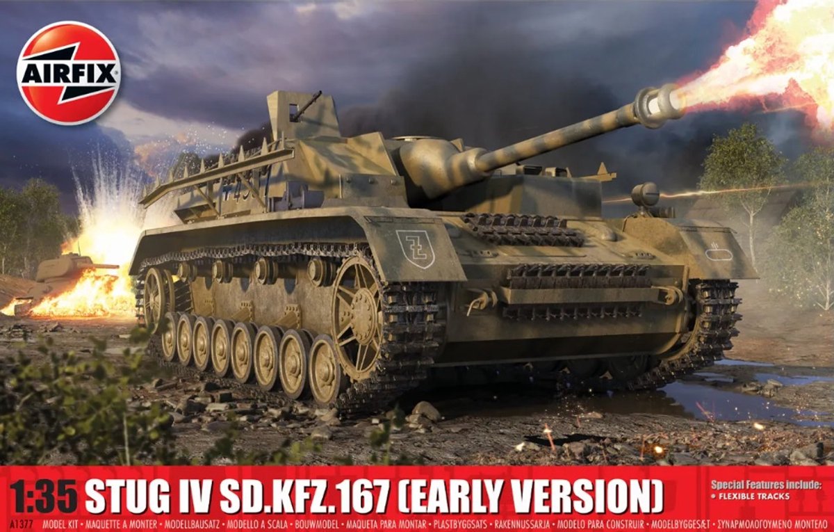 Airfix Modelbouwpakket Militaire voertuigen - 1377 Stug IV Sd.Kfz.167 - early version Plastic - 1:35 - Modelbouw