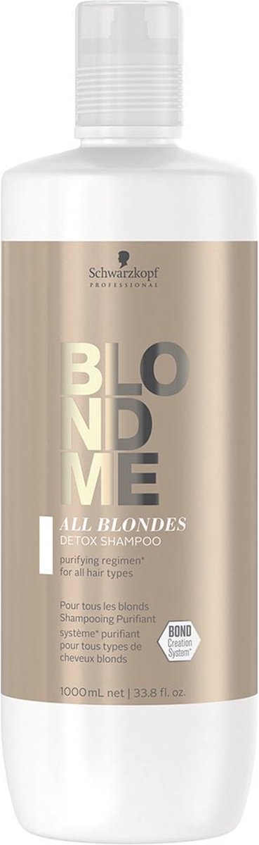 Schwarzkopf BlondMe All Blondes Detox Shampoo 1000ml - Normale shampoo vrouwen - Voor Alle haartypes