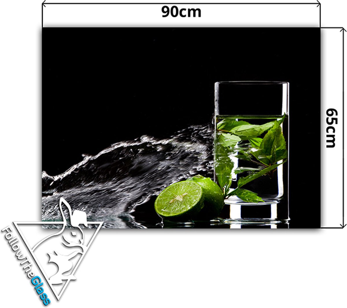 Crédence De Cuisine En Verre – 125x50 Cm – Design Lime Cubes Glace – Moderne Et Facile à Nettoyer