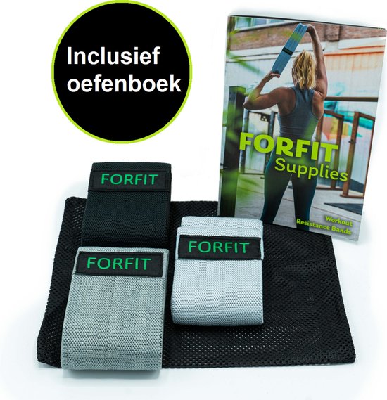 NEW2023! FORFIT Resistance bands Inclusief Oefenboek 23 oefeningen