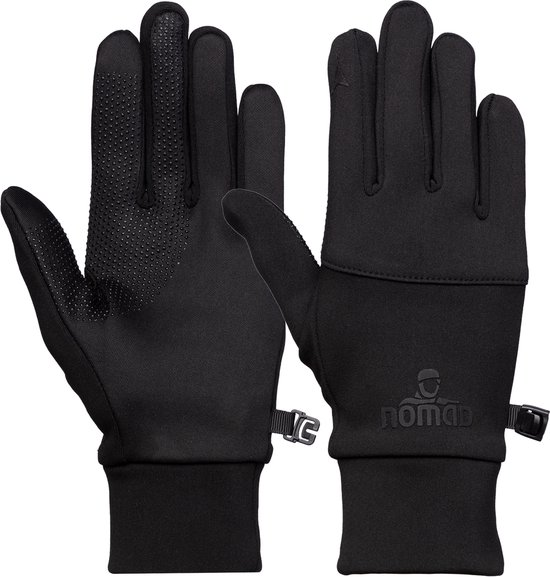 NOMAD® Stretch Handschoenen Premium | Maat M Zwart | Voor Herfst / Wandelen | Anti-slip Grip | Touch-screen functie | Machinewasbaar