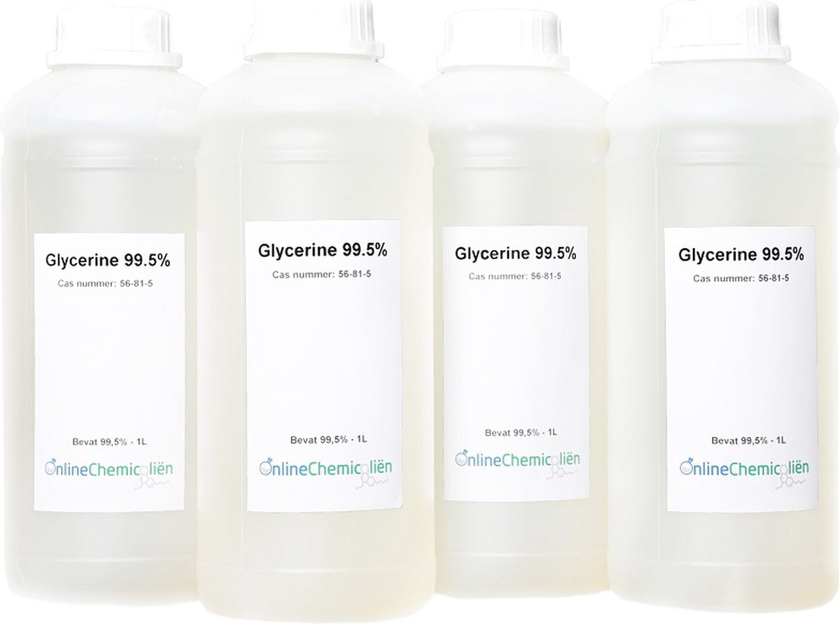 Glycerine / Glycerol 99,5% - Glycerine Plantaardig – Glycerine Vloeistof – 1,2,3-propaantriol – 4x1L