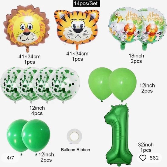 Ballon Helium Animaux,14Pcs Ballon Animaux,Ballons Animaux En