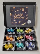 Chocolade Ballen Proeverij Pakket | Chocolade pakket met 9 verschillende chocolade smaken kwaliteits chocolade met Mystery Card 'Hartelijk Gefeliciteerd' (met persoonlijke videoboodschap) | Cadeaupakket | Feestdagen box | Chocolade cadeau