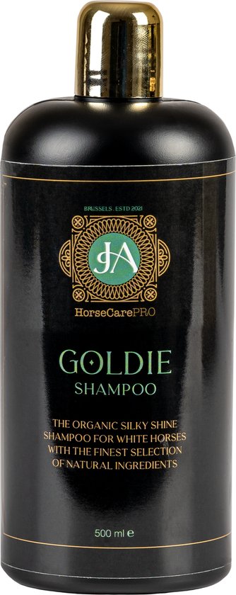 Horsecarepro GOLDIE shampoo voor witte paarden & schimmels - 1L geconcentreerde & natuurlijke paardenshampoo - ECOLOGISCH - heerlijke geur - vachtverzorging bij paarden - Horsecarepro