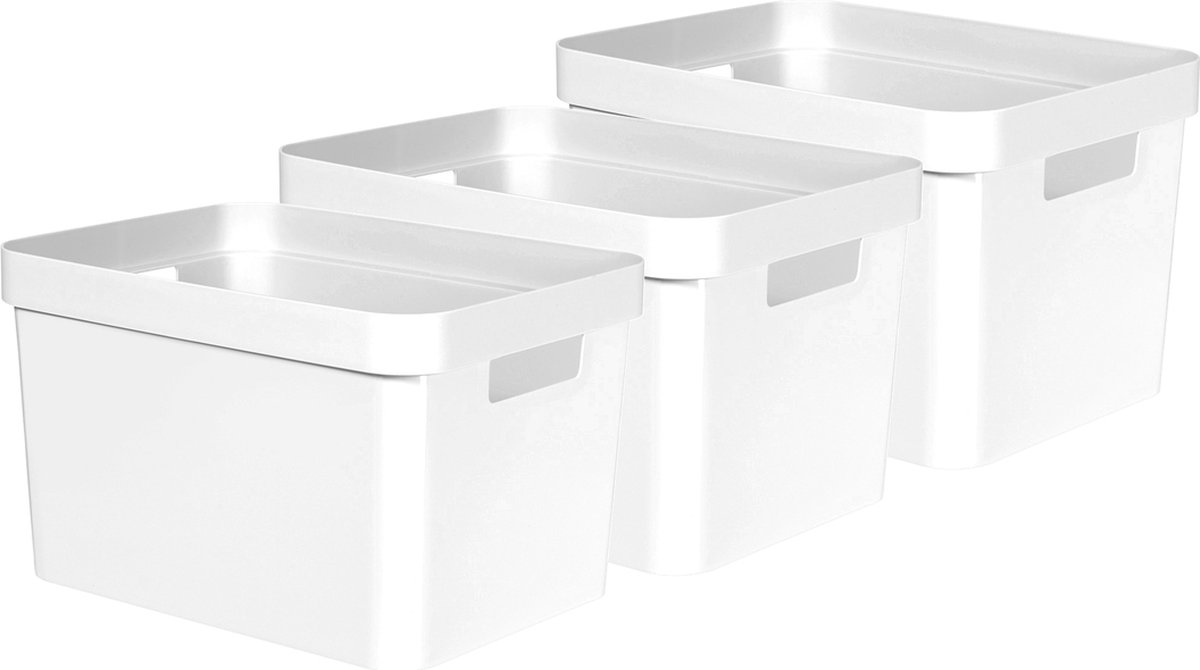 Curver Infinity Recycled Opbergbox 17L 3 stuks Wit