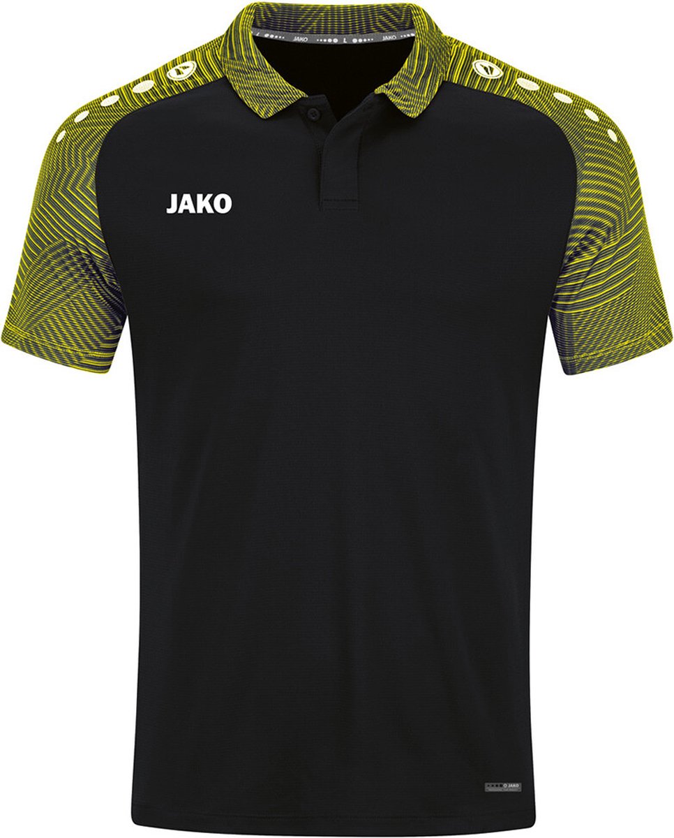 Jako Performance Polo Kinderen - Zwart / Zachtgeel | Maat: 140