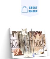 SEOS Shop ® Diamond Painting Volwassenen - Diamond Painting Kinderen - Diamond Painting Pakket Volledig - Home Sweet Home (Hout Look) - 5 Luik