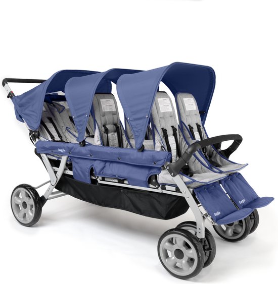 Gaggle Jamboree opvouwbare kinderwagen / buggy voor 6 kinderen in blauw