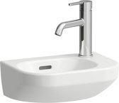 Lave-mains 36x25 cm, avec trop-plein, trou pour robinetterie à droite, blanc
