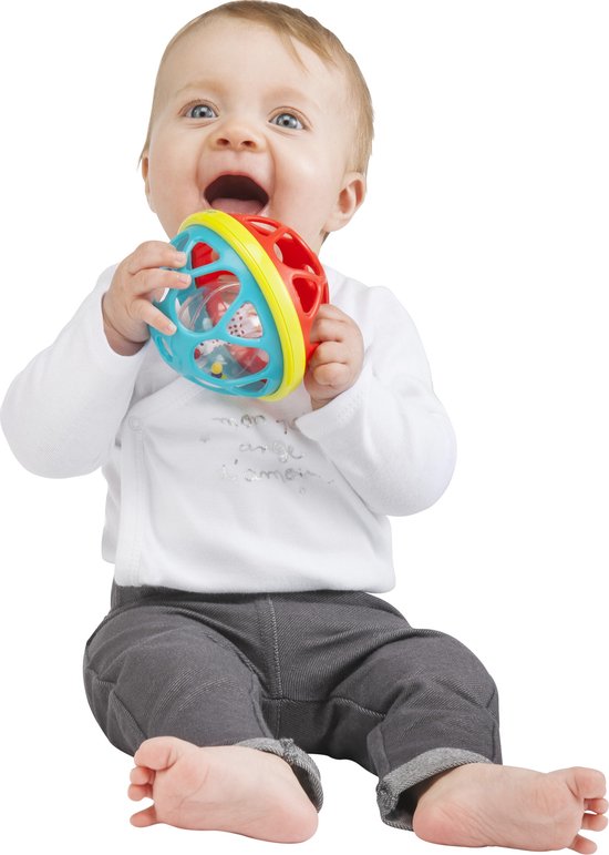 Sophie de giraf Rammel Speelbal - Speelgoedbal - Babyspeelgoed - Vanaf 3 maanden - Kunststof - Ø11 cm - Rood/Groen/Blauw - Sophie de Giraf