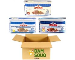 Damsouq® Mixpakket Zwan Ingeblikt Kip en Kip Pittig en Rund (3x 200Gr) (Halal)
