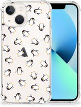 Doorzichtige Silicone Hoesje Geschikt voor iPhone13 Pinguïn