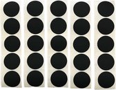 25 Kleine Mat Zwarte Ronde Stickers Sluitstickers - Beschrijfbaar - Doorsnede 2,5 cm