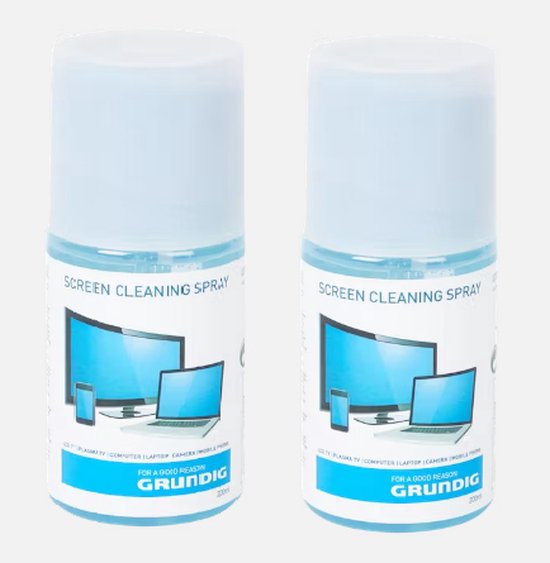 Grundig - screen cleaning spray - 2x200ml - Inclusief Reinigingsdoek | bol
