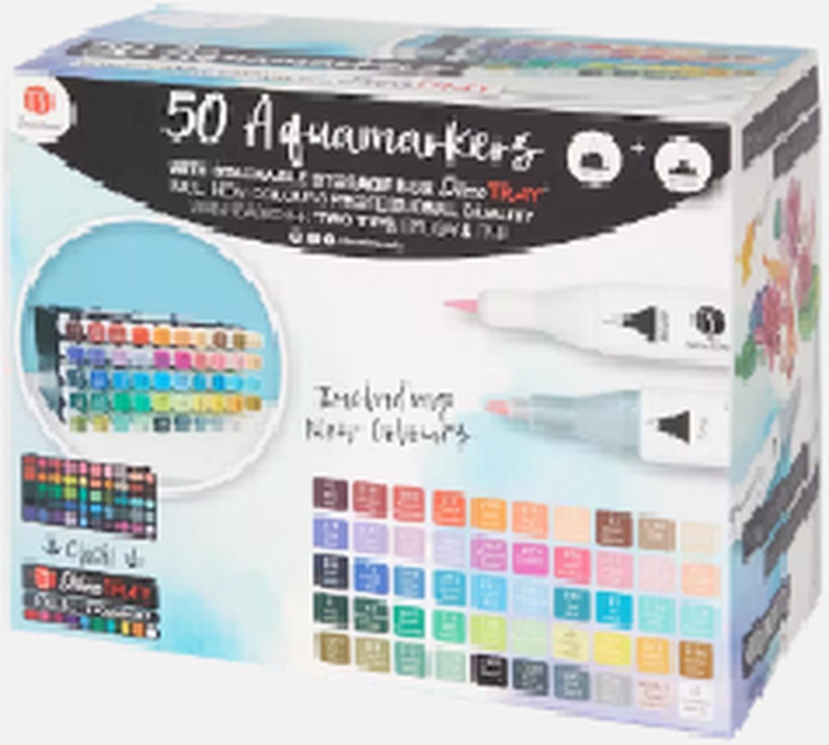 Deco Time - Aquamarkers - 50 markers - Waterverfstiften