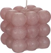 Bubble kaars mauve pink 8x8x8 cm
