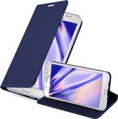 Cadorabo Hoesje voor Samsung Galaxy J5 2016 in CLASSY DONKER BLAUW - Beschermhoes met magnetische sluiting, standfunctie en kaartvakje Book Case Cover Etui
