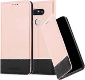Cadorabo Hoesje geschikt voor LG G5 in ROSE GOUD ZWART - Beschermhoes met magnetische sluiting, standfunctie en kaartvakje Book Case Cover Etui