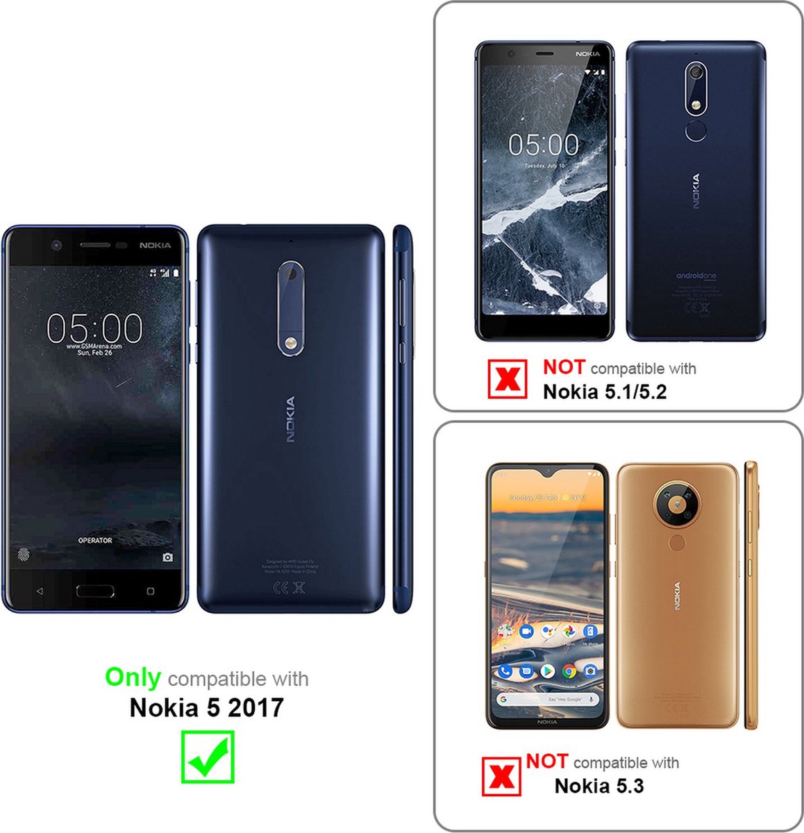 Cadorabo Custodia Flip Per Nokia 5 (2017) In Pelle Sintetica Marrone Caffè – Con Chiusura Magnetica E Apertura A 360°