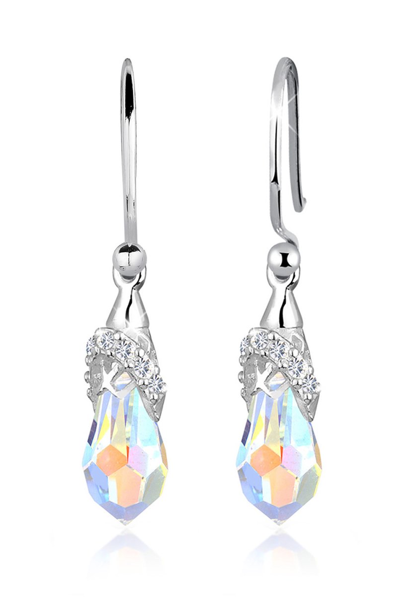 Elli - Oorbellen - Dames druppels met kristallen in 925 sterling zilver - Dames