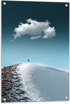 Tuinposter – Sneeuwgebergte - 60x80 cm Foto op Tuinposter (wanddecoratie voor buiten en binnen)