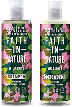 Faith in Nature - Wild Rose Shampoo en Conditioner - 400ml - 2 Pak