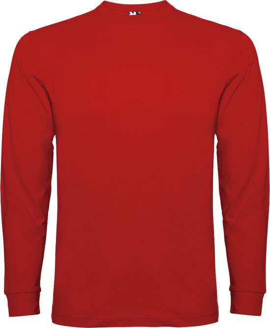Rood Effen t-shirt lange mouwen model Pointer merk Roly maat L